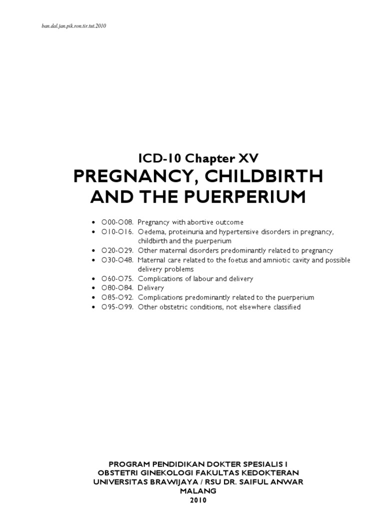 Obg Icd-10 Pregnancy, Childbirth, Puerperium | Childbirth | Preterm Birth