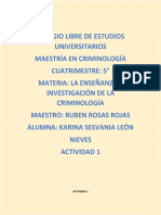 ACTIVIDAD 1 ENSEÑnza de La Criminologia