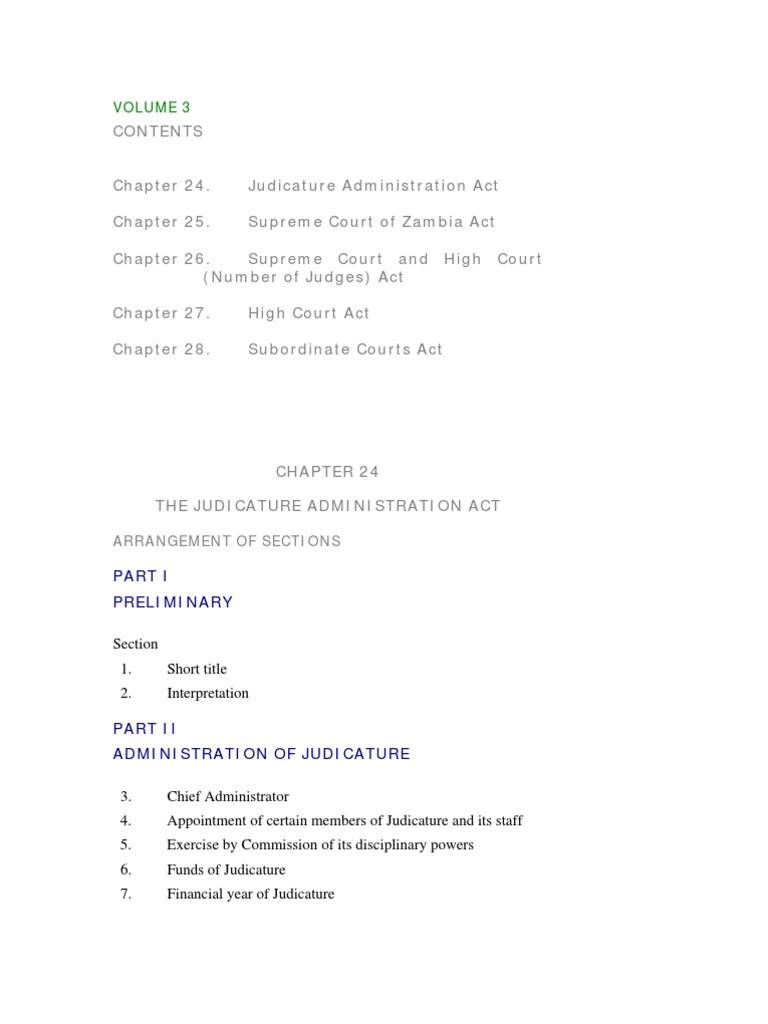 Zambia Court Administration Acts | PDF | Supreme Courts | Judgment (Law)