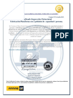Certificado N°1.204.Fabricacion 2 Plataforma Escalera Altura 750mm Finning Cardones.18 Nov 2022