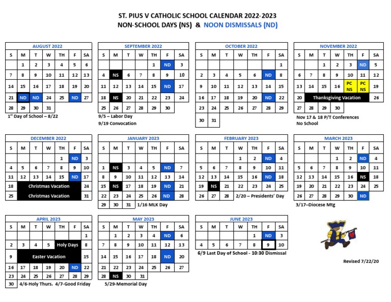 2022-23 School Calendar | PDF | Catholic Church | Worship