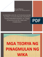 Mga Teorya NG Pinagmulan NG Wika-Ikaanim Na Linggo