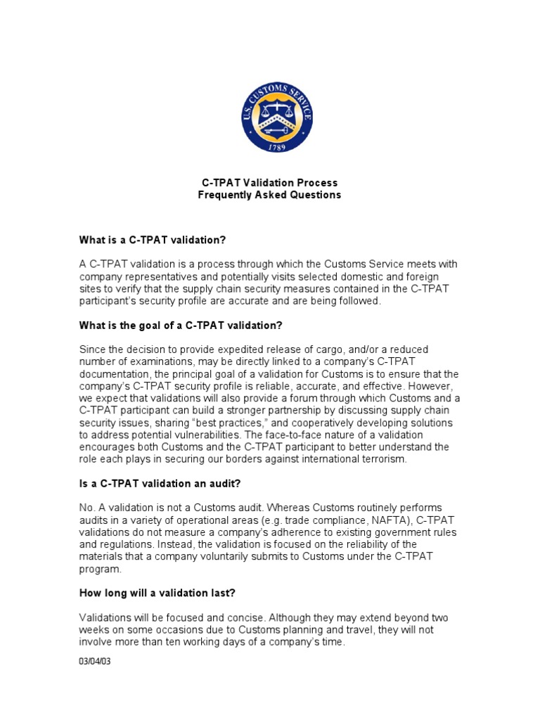 Validation Process Faq PDF Audit Government