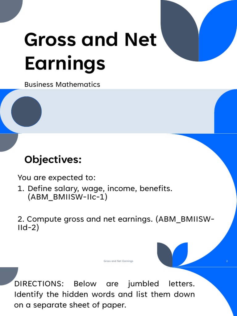 Gross Earnings | PDF | Piece Work | Salary