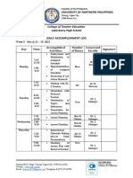 UNP Daily Log Tracks Student Teacher Activities