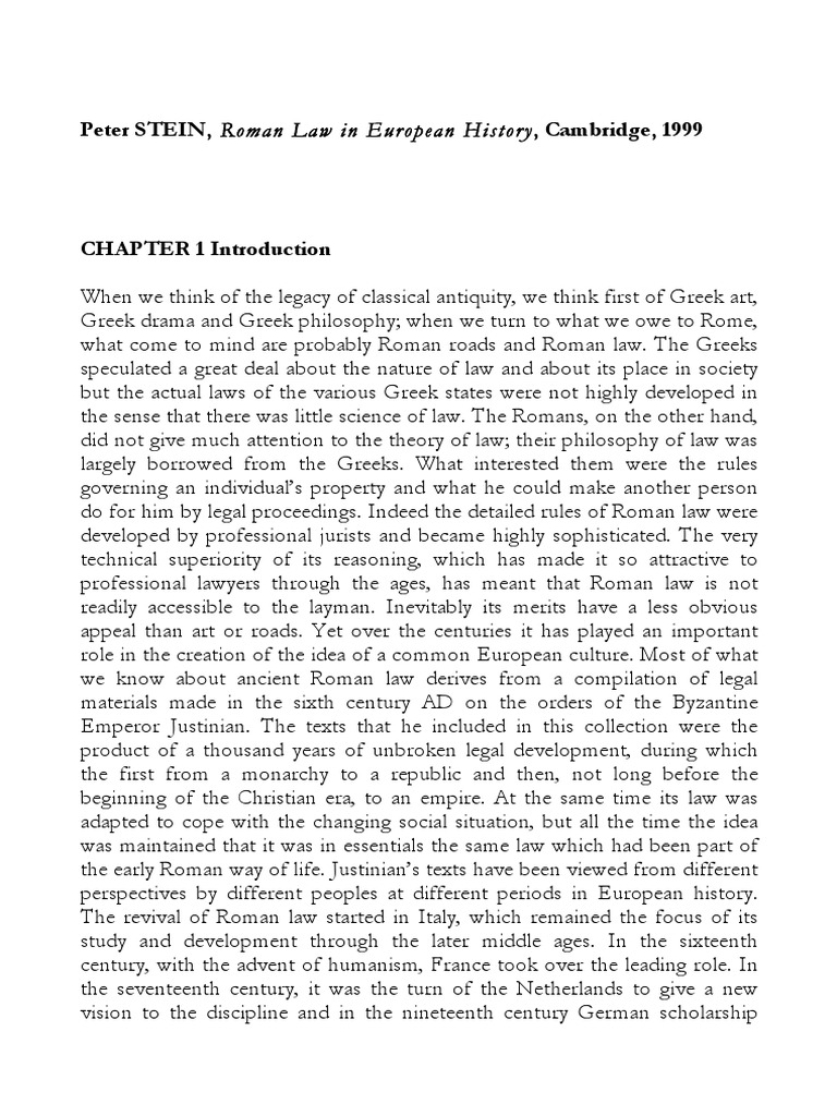 Roman Law's Impact on European Culture | PDF | Roman Law | Justice