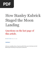 How Stanley Kubrick Staged The Moon Landing