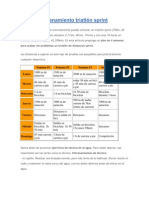 Plan de Entrenamiento Triatlón Sprint