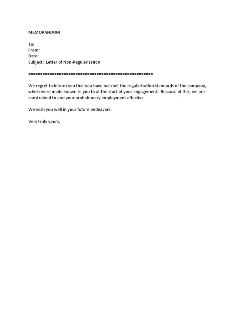Application Letter For Regularization Sample