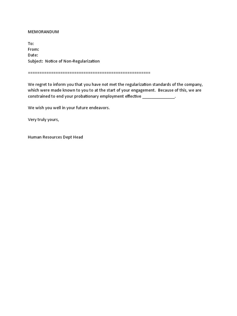 Notice of Non Regularization (Scribed) | PDF