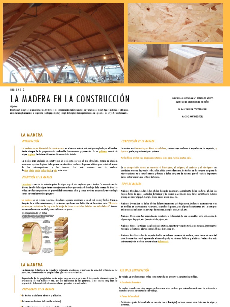 Madera en la Construcción: Usos y Propiedades | PDF | Madera | Madera ...