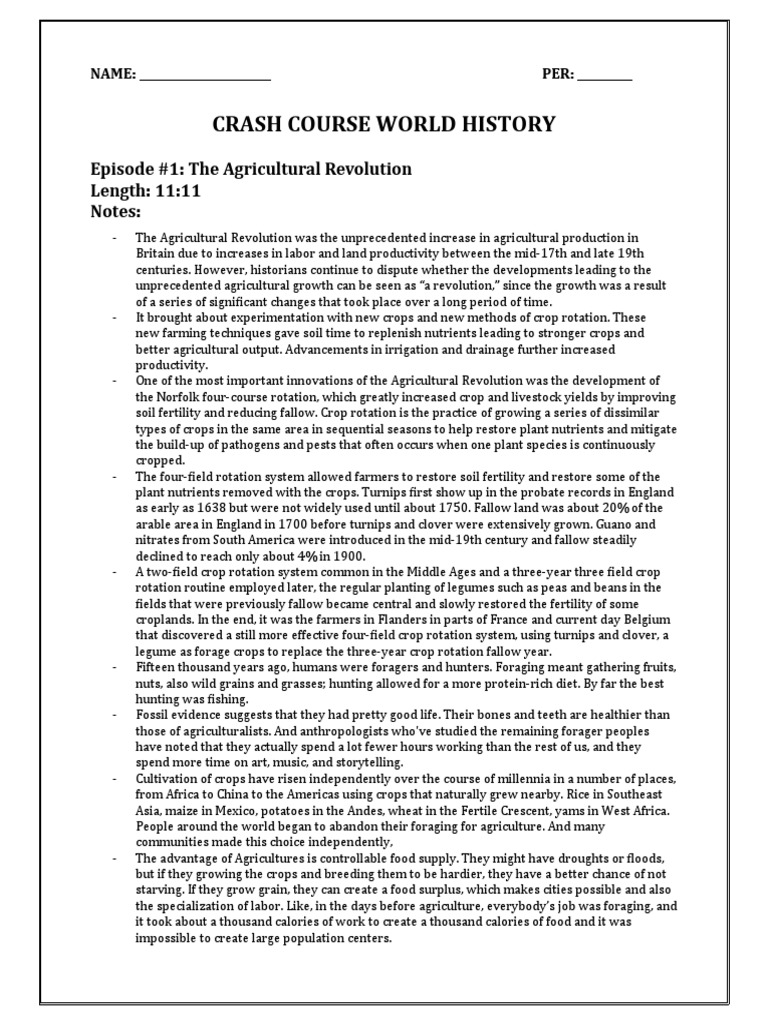 Agricultural Revolution Overview | PDF | Crop Rotation | Agriculture