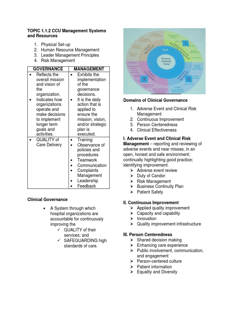CCU Management Systems Overview | PDF | Governance | Medicine