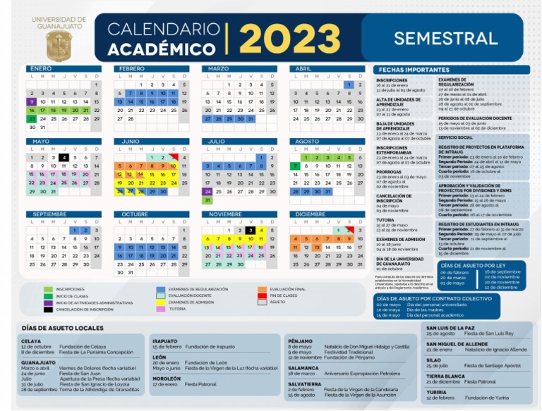 Calendario Semestral 2023 Ug Ugto | PDF