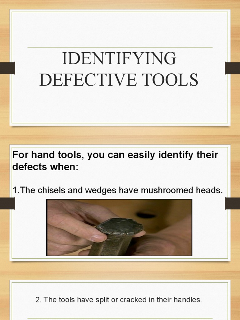 Identifying Defective Tools PDF