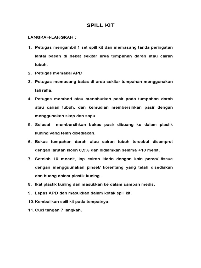 Spill Kit PDF