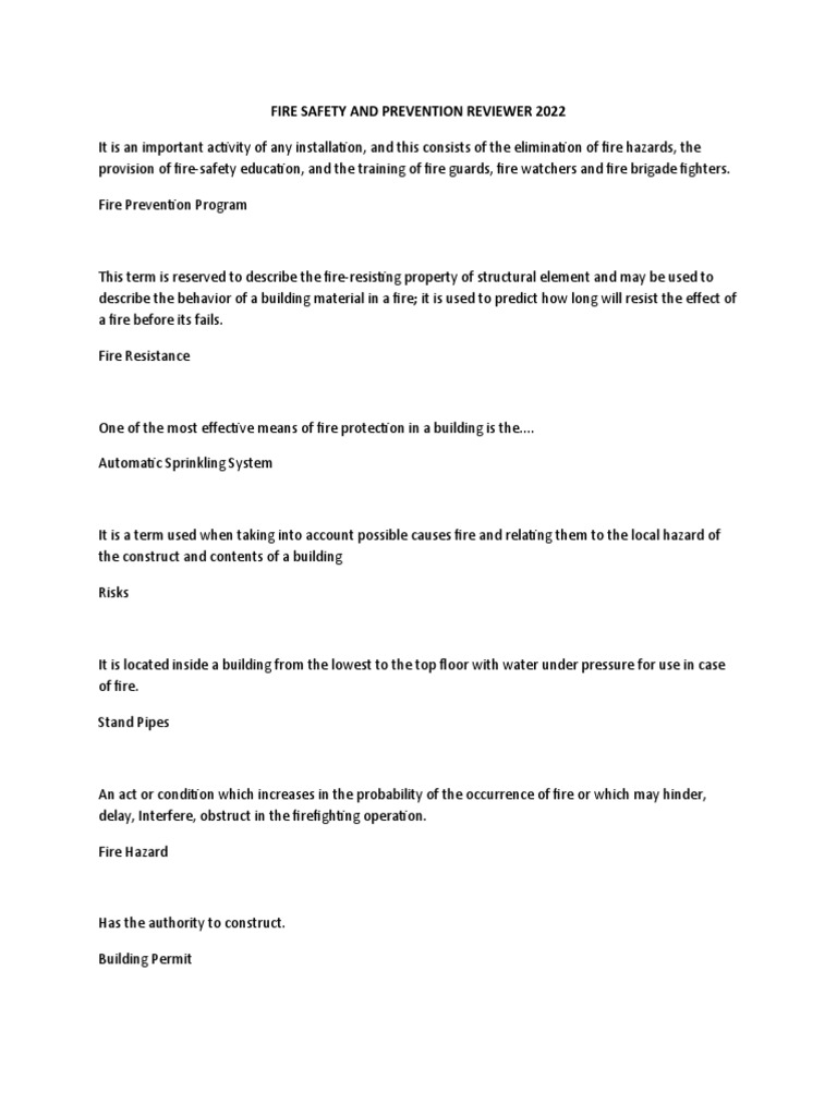 Fire Safety and Prevention | PDF | Fires | Fire Safety