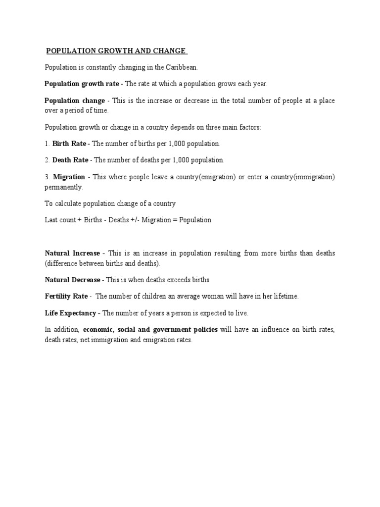 Caribbean Population Growth Factors | PDF | Birth Rate | Family Planning