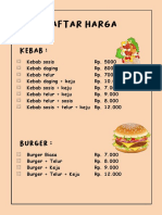 Daftar Harga Kebab Burger 2