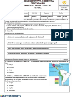 Examen Del Primer Quimestre Historia: A) Maya B) Azteca C) Inca D) Olmeca