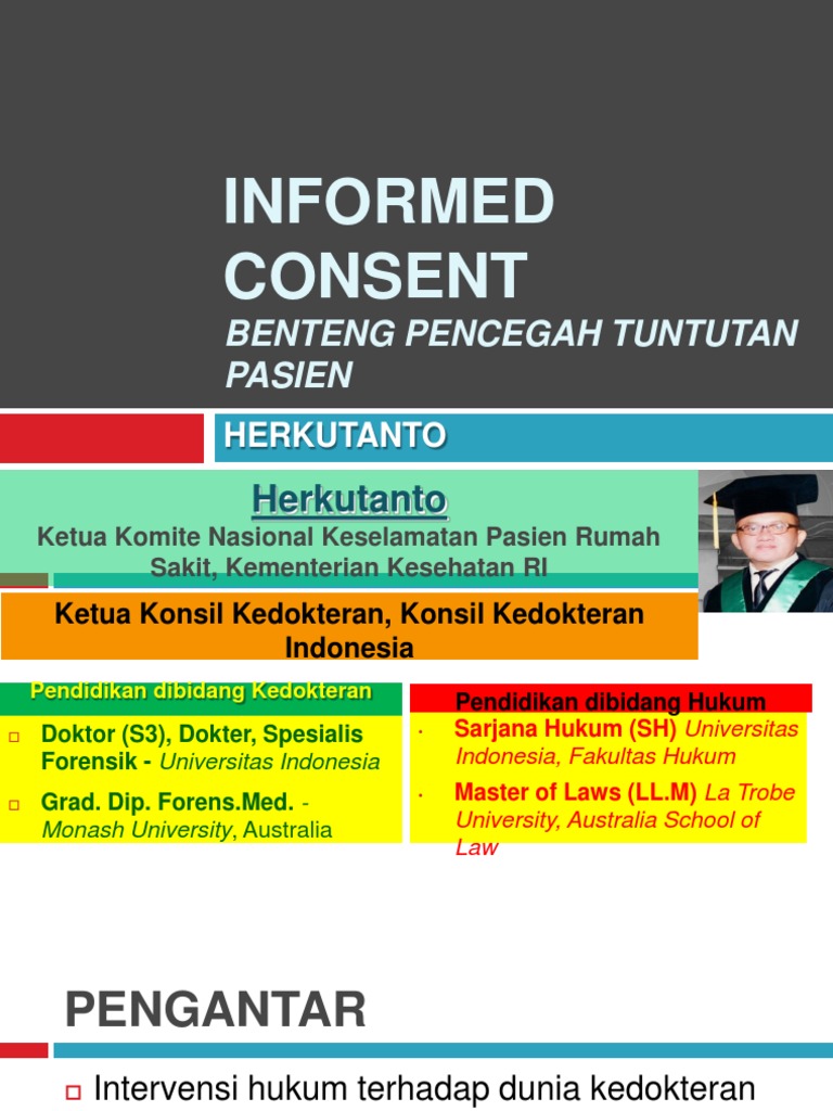 Informed Consent As Legal Protection For Healthcare Workers And
