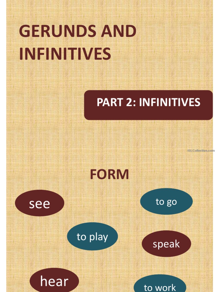 Understanding Infinitives in English | PDF | Semantic Units ...