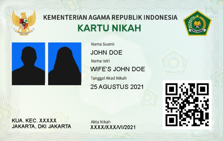 Template Kartu Nikah PDF