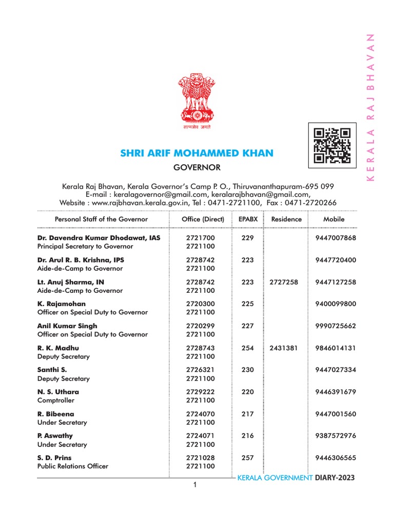Kerala Government Diary 2023 | PDF | Kerala