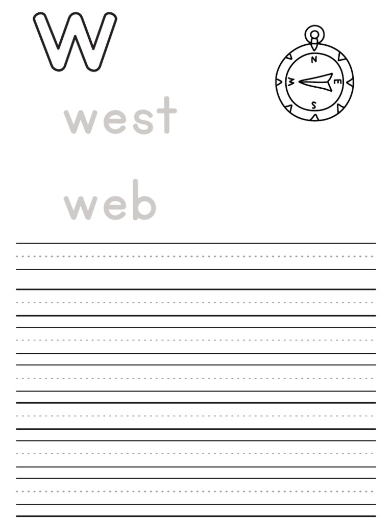 Jolly Phonics Coloring - W | PDF