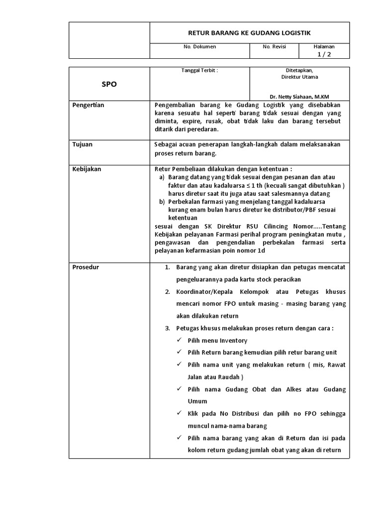 03 Return Barang Ke Gudang Logistik PDF