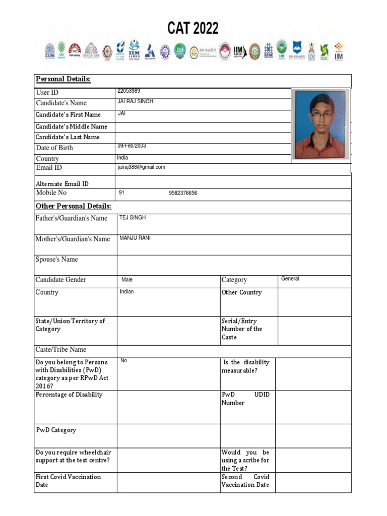 Candidate Personal and Academic Profile | PDF | Academic Degree ...