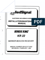 King KR-22 Marker Beacon Installation-Maintenance Manual 006-00157-0002 R2 February 1994