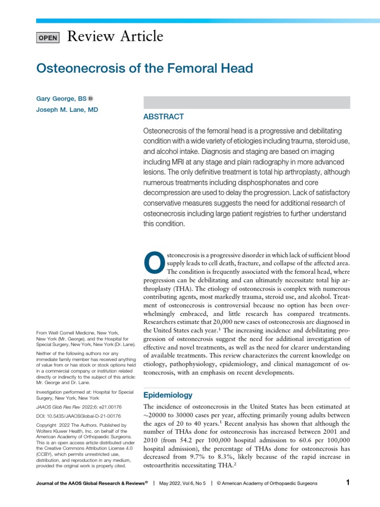Osteonecrosis of The Femoral Head.2 | PDF | Hematopoietic Stem Cell ...