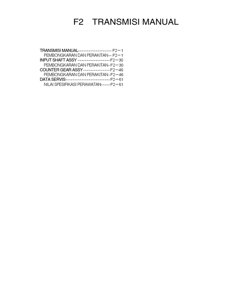 Manual transmission disassembly and reassembly guide PDF Manual