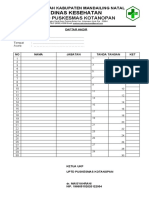 Daftar Hadir Pertemuan Baru