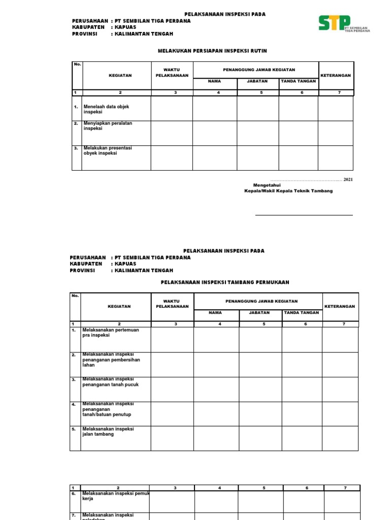 Form Inspeksi Pdf