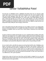 Sardar Vallabhbhai Patel Biography