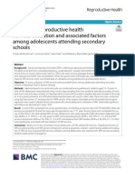 Sexual and reproductive health services utilization and associaed factors among adolescents attending secondary schools