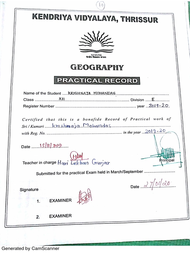 Geography Practical Record Book | PDF