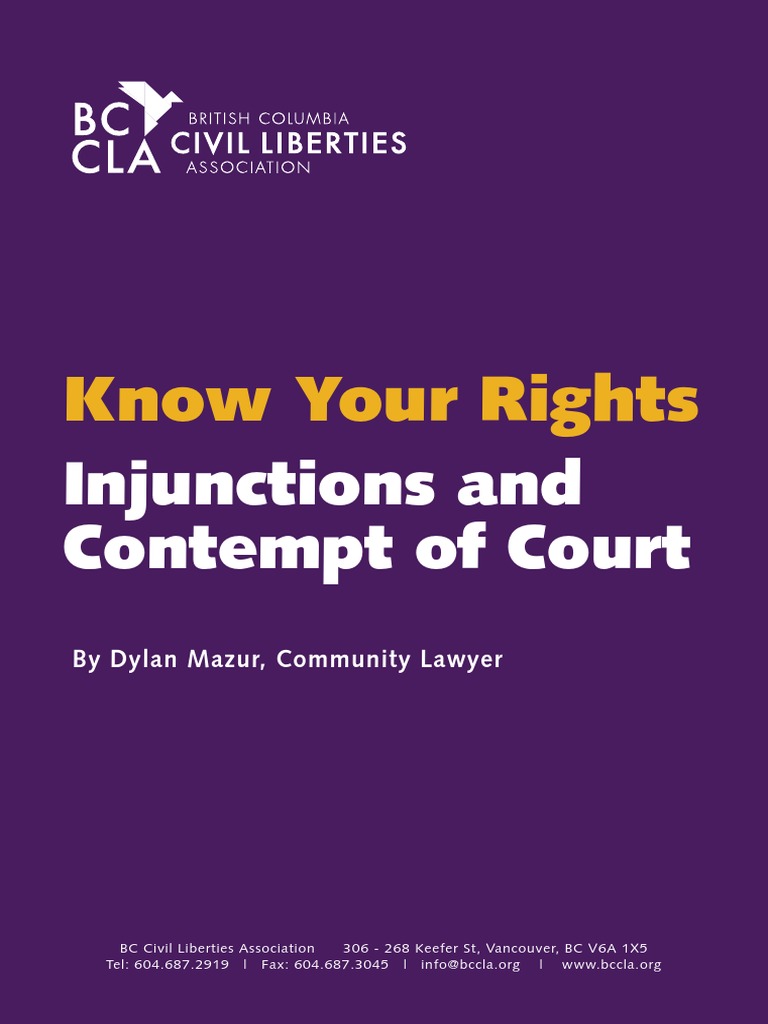 Injunctions and Contempt of Court Guide 1 2 PDF Contempt Of Court