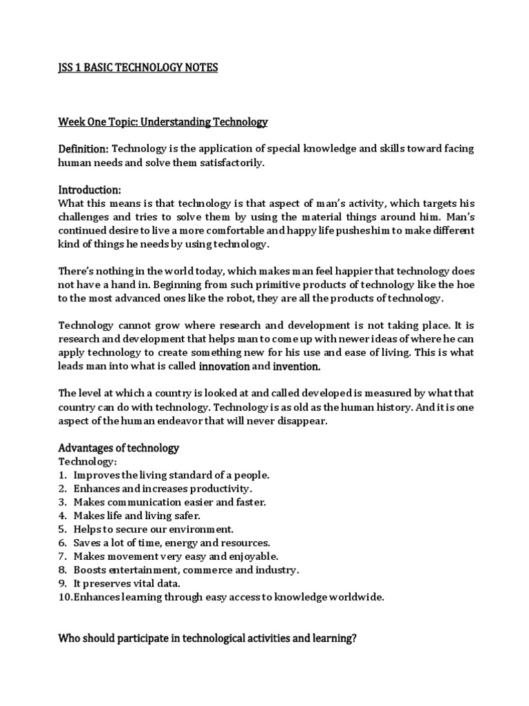 First Term Jss 1 Basic Technology Notes 1 PDF Metals Natural Rubber