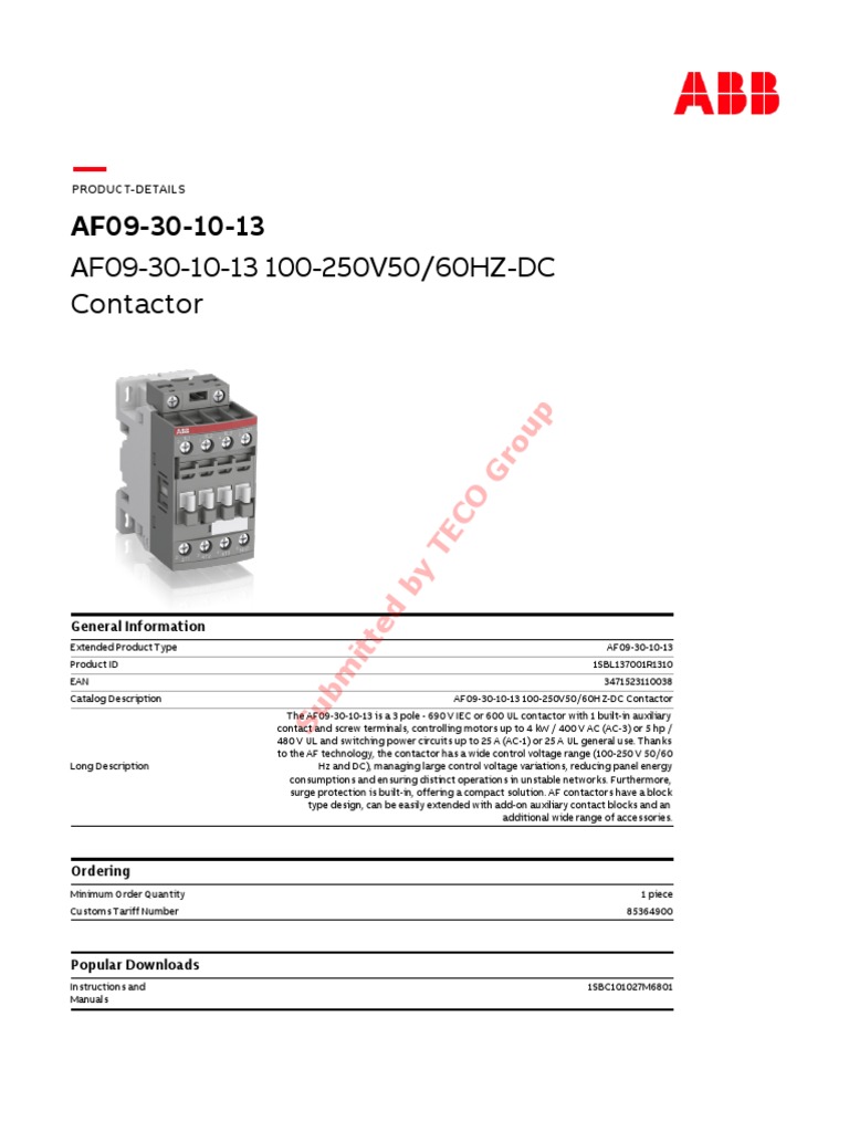 Abb 1SBL137001R1310 | Download Free PDF | Electrical Engineering ...