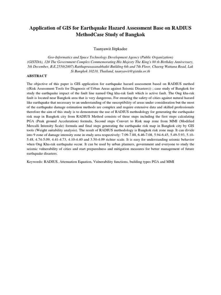 03cdf 20 application of gis for earthquake hazard assessment base on