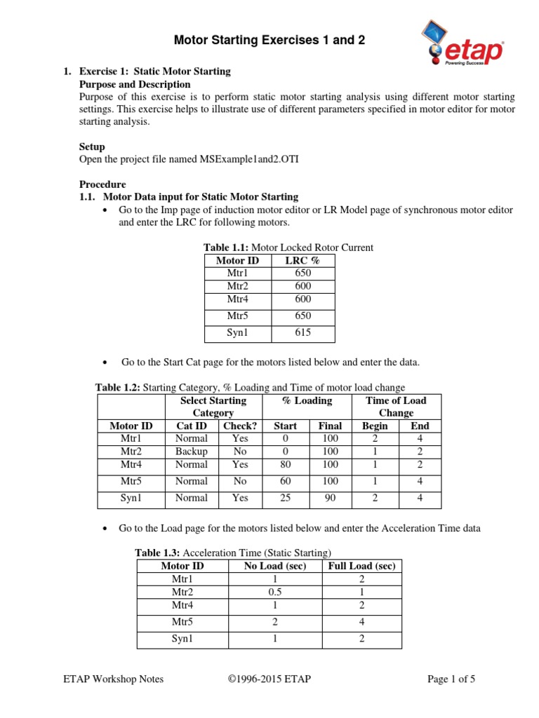 Ms Exercise 1and2 Pdf Electric Motor Electrical Equipment