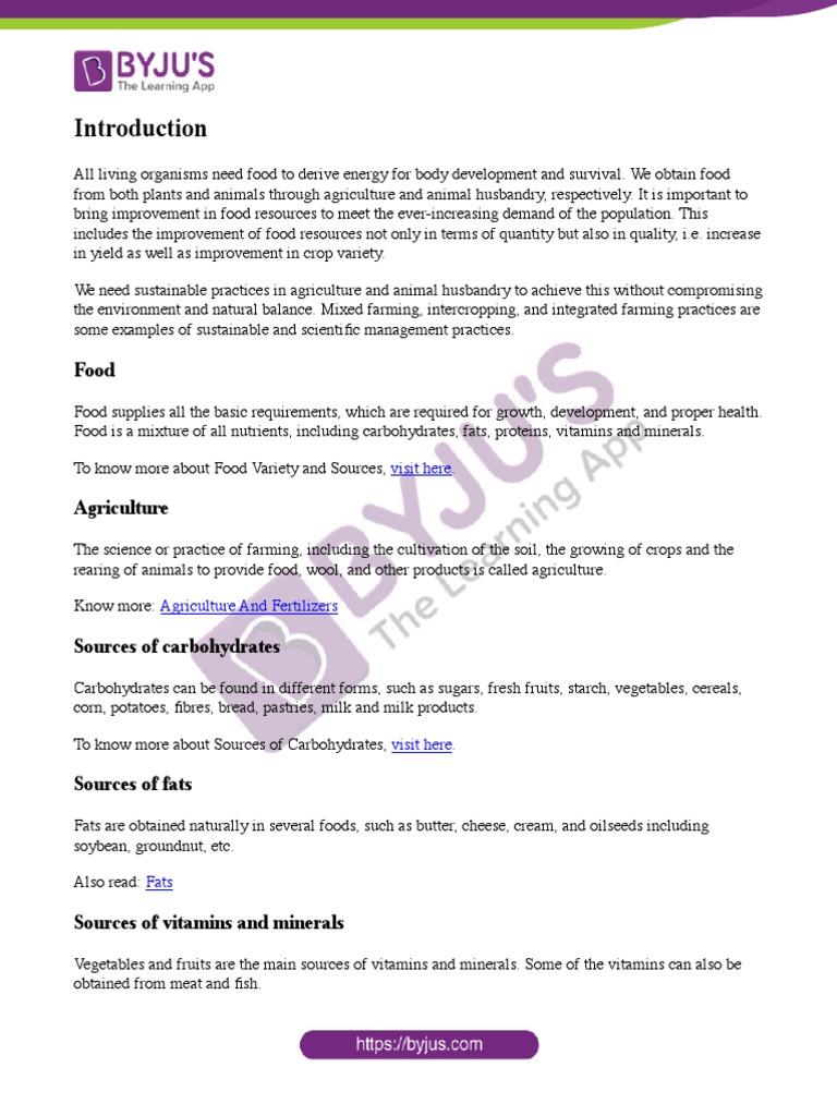 Class 9 Notes on Food Resource Improvement | PDF | Plant Nutrition ...