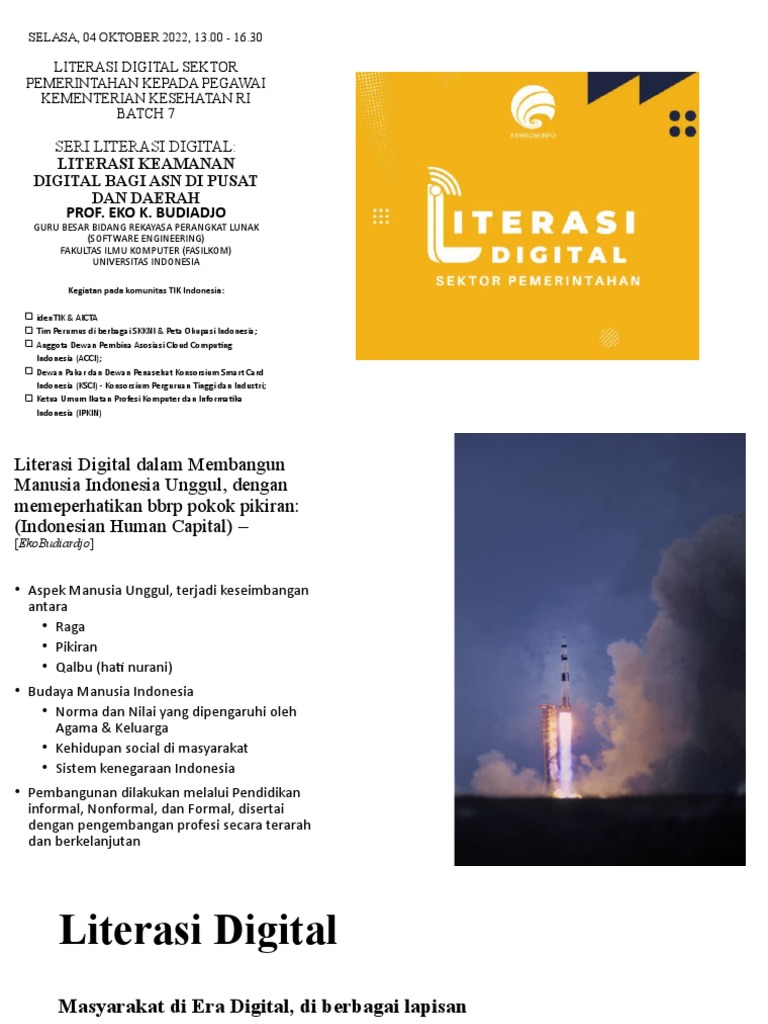 Literasi Keamanan Digital untuk ASN | PDF | Komputer | Teknologi & Rekayasa