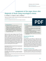 Perioperative Management of The Organ Donor After Diagnosis of Death Using Neurological Criteria