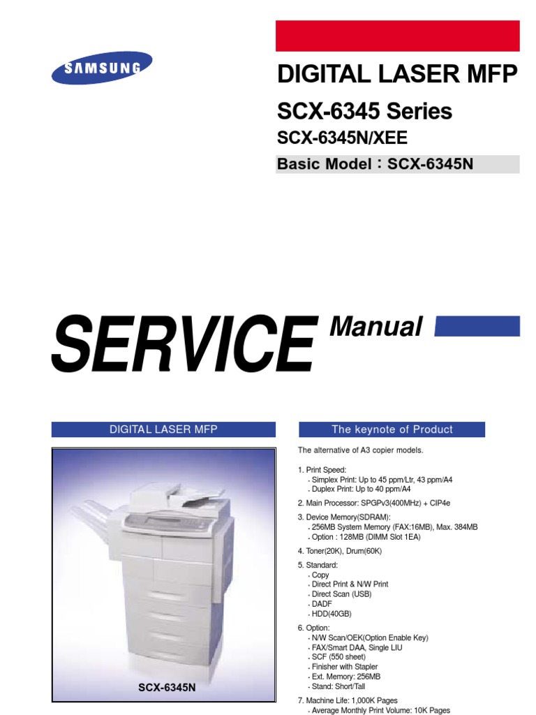 samsung 451c owners manual Samsung scx-6545n | electrostatic discharge | image scanner.