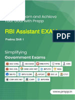 RBI Assistant EXAM: Prelims Shift 1
