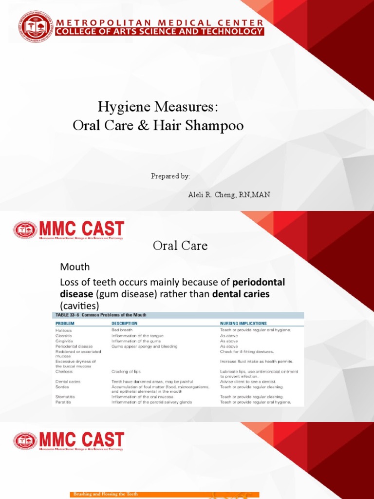 Oral and Hair Care Procedures in Nursing | PDF | Oral Hygiene | Toothbrush